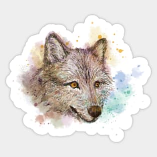 Wolf Head WAtercolor Sticker